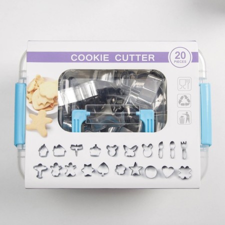 A set of forms for cutting the cookie "Summer", 20 pcs, chrome color-4