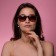 Sunglasses Wayfarer. Matte frame, metal strokes with inserts, mix, 14.5*13.5*4.5cm