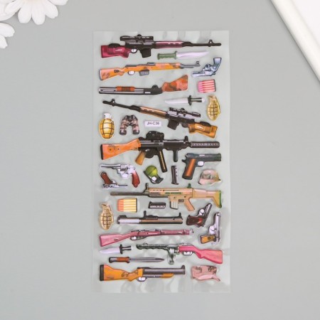 Plastic sticker soft "weapon" mix 24.8x10.5 cm-3