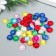 Buttons plastic 2 punctures "translucent flash" 1.4x1.4 cm set 60 pcs MIX 2.5x5.7 cm 90957