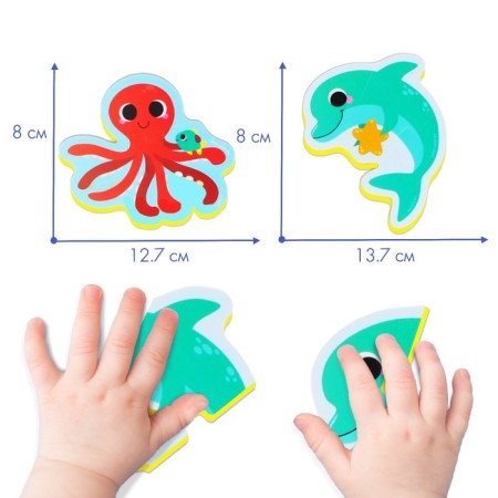 Soft puzzle for kids "sea friends", 5 puzzles, crush me-2
