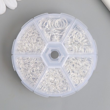 Rings clamping metal in the box "Silver" 880 pcs 8x8x2 cm-3