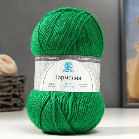 Yarn "Harmony" 50% wool, 50% acrylic 245m/100g (044 grass)-4