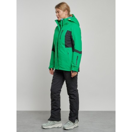 Ski costume female winter, size 44, green color-3