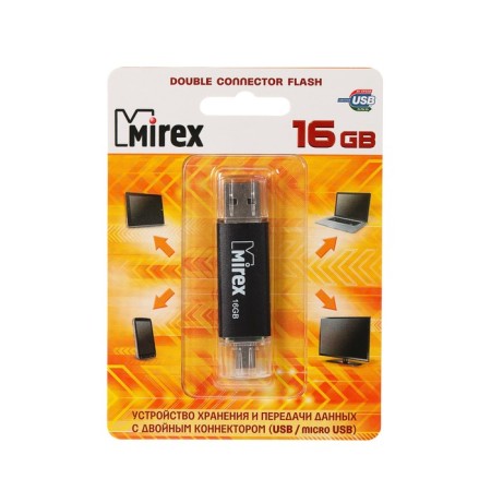 Flash drive Mirex Smart Black, 16 GB, USB2.0, USB/microUSB, th he is up to 25 mb/s, pake up to 15 Mb/s, black-9