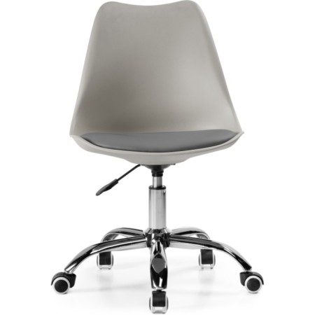 Computer chair Kolin Metal/Eco -leather/plastic, chrome/gray 49x56x79 cm-1