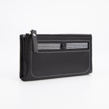 Women's wallet on magnets, black color