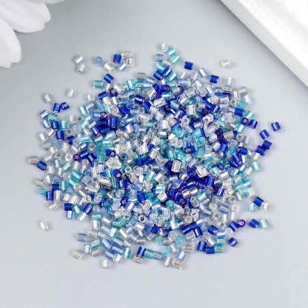 Glass bead 12/0 "cylinder. Blue-blue melange" 10 g