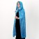 Carnival set: blue cloak with a pattern, braid, rod, crown