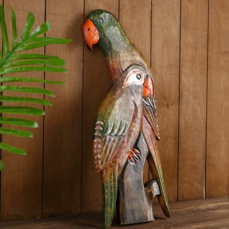 Panel "Parrots" wood 20x2x50 cm-1