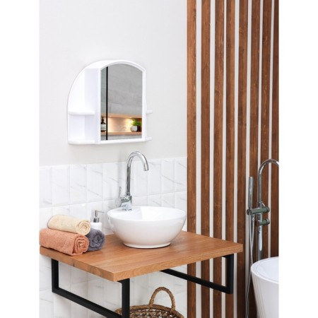 Cabinet for a bathroom with a mirror "Orion", snow-white color