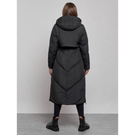 Coat insulated winter female, size 48, black color-3