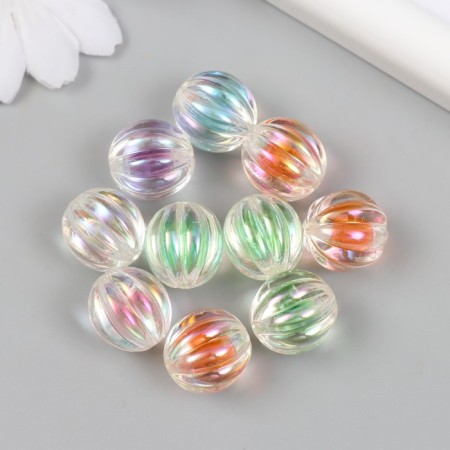 Busina for creativity plastic "Ball watermelon with a colored middle" mix d = 1.6 cm set 10 pcs