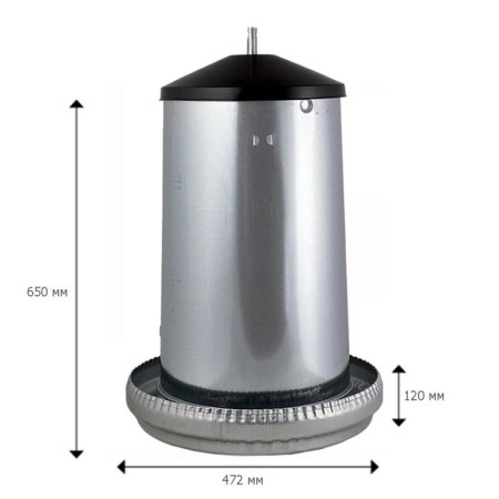 Bunker feeder for poultry at 40 kg, galvanized steel-1