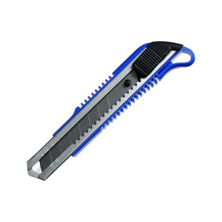 Chancellery knife with a blade of 18 mm, with metal guides, with a latch, mix-1