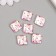 Bead for creativity plastic "Pearl flat square with flowers" 0.5x1.6x1.6 cm