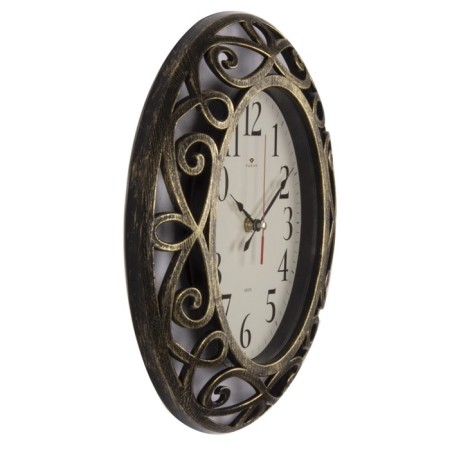 Watch wall, interior "turns", 31 x 26 cm, silent, black body with gold-1