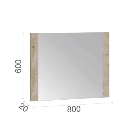 Julia mirror, 800 × 20 × 600 mm, Craft Craft gray-1
