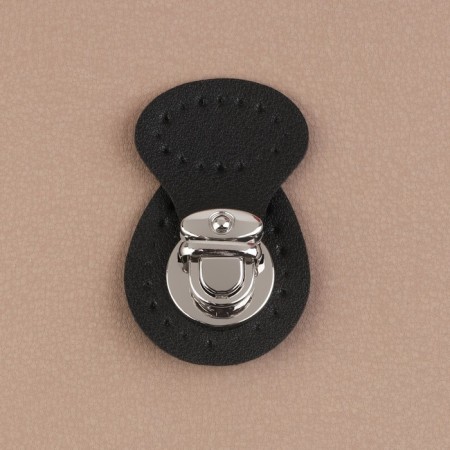 Bag's fastener, sewing, 6 × 4 cm, black/silver color-1