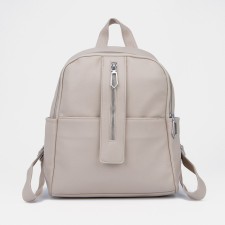 Women's backpack made of artificial leather with lightning, 3 pockets, color gray color