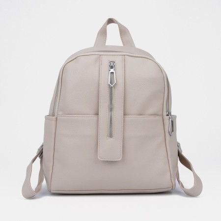 Women's backpack made of artificial leather with lightning, 3 pockets, color gray color