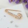Classic-Rosace pin, 3.5cm, white color in gold