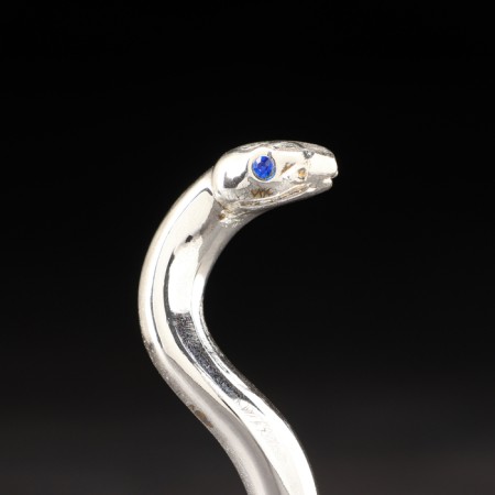 New Year. Snake stand for the rings, 9x8 cm, metal-4