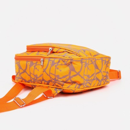 Baby backpack on lightning, external pocket, orange color-4
