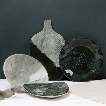 Ceramic “Stone” ceramic dish, 29.7x17.5 cm, gray color-6