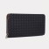 Male purse with zipper, department for bills, for maps, for coins, black color