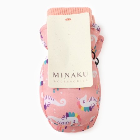 Winter mittens Minaku, peach color, 15cm-6