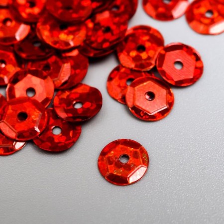 Sequins "Zlatka ZL" 6 mm, 10 g, red-1
