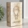 Broken cabinet tree, leatherette "air ball" embossing, under metal 16.5x11.2x5 cm