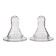 Set of silicone nipple, 2pcs, Cl, Ø35mm +0 months, slow stream