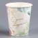 A one -time paper glass "Happy Birthday", flowers, 250 ml