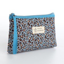 Simple cosmetic bag Leo, 20*3*12, lightning department, lining, blue