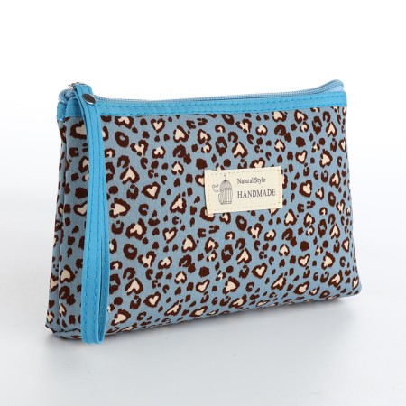Simple cosmetic bag Leo, 20*3*12, lightning department, lining, blue
