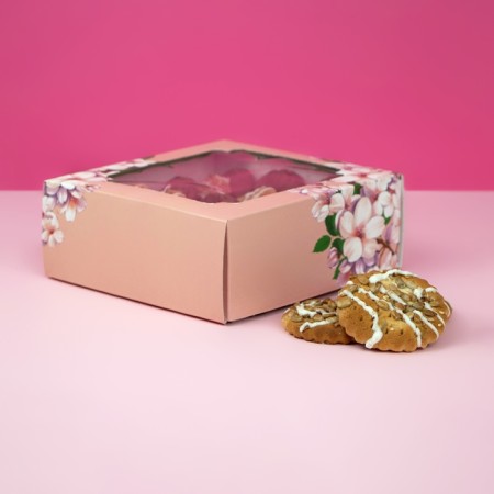 The box is self-assembly, the lid is, with the window, "let the spring always be in your heart" 14.5 x 14-1