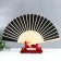 Fan bamboo, textiles h = 21 cm "monocet" in a box, black