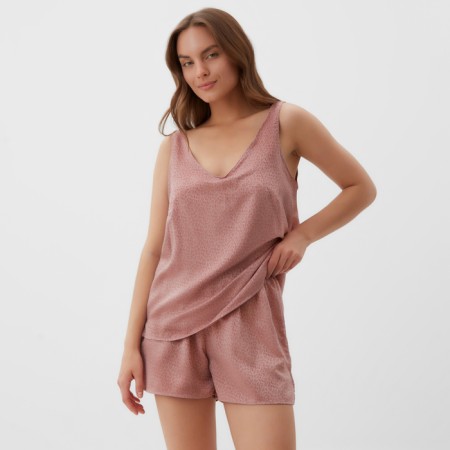 Female pajamas (T -shirt and shorts) Kaftan p. 48-50, dark pink