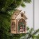 Christmas tree toy "House with Santa Claus and Machine", from batteries, glow of warm white