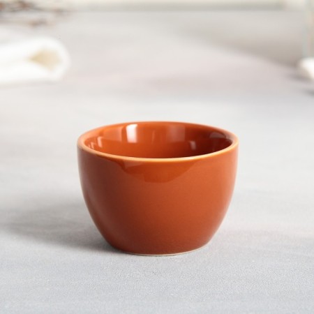Tea couple ceramic Persea, mug 100 ml, saucer 14x10 cm, green-brown color-3