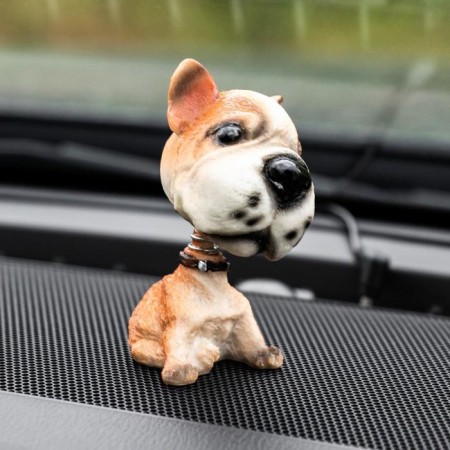 Dog on a car panel shocking his head, a mongrel-2