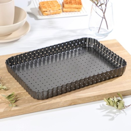 Baking the shade of the share of Galaxy perforated, with a removable bottom, 31 × 21 × 3 cm, anti -stick coating