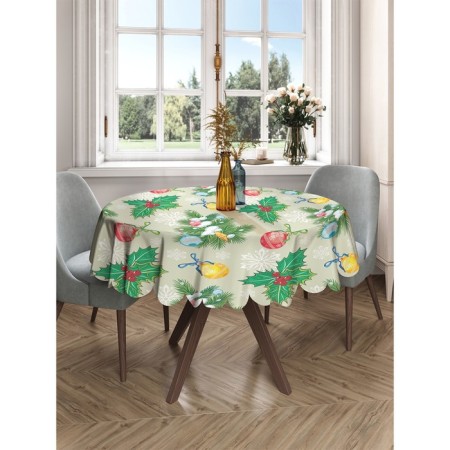 Tables on the table "Christmas balls and Christmas star", round, Saten, d = 150 cm-1