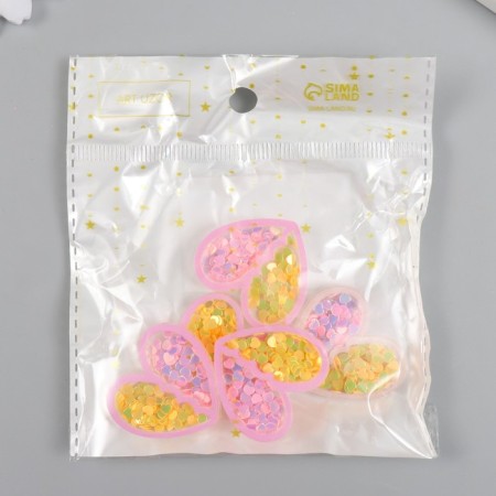 Shakeker for Akril's creativity "heart" with a glitter of 0.5x3.1x2.8 cm set 5 pcs-3