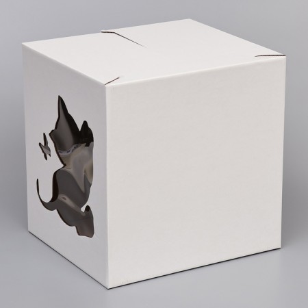 Confectionery packaging "kitten", 2 windows, white, 35 x 35 x 31 cm-2
