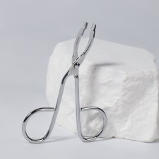 Pinzet in the form of scissors, curved, 8 cm, silver color