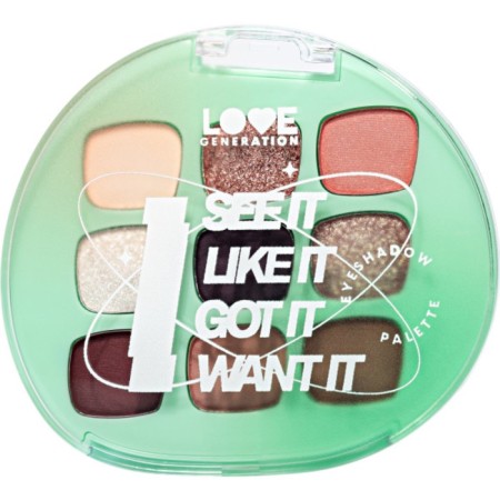 Palette Shadow Love Generation I See it I Like It I Want IT IT, tone 01, 9 shades, 7.2 g