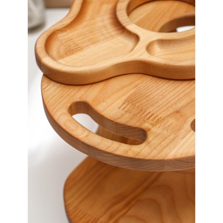 A table - a tray for wine with a removable menage of 4 ADELICA, 35 × 19 × 1.8 cm, height 21 cm, birch-5